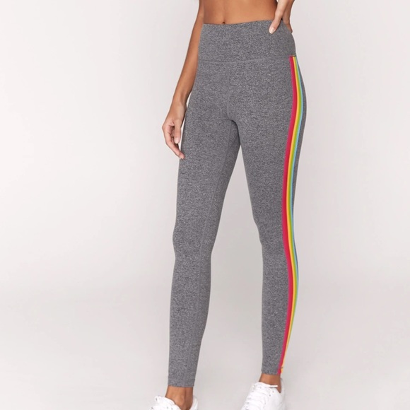 Rainbow Stripe Essential High Waisted Legging - Picture 1 of 8